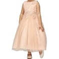 thumbnail image 4 of Flower Girl Dress Pearls Coilded Bodice Tulle Satin Skirt for Little Girl White 4 CC.5009, 4 of 4
