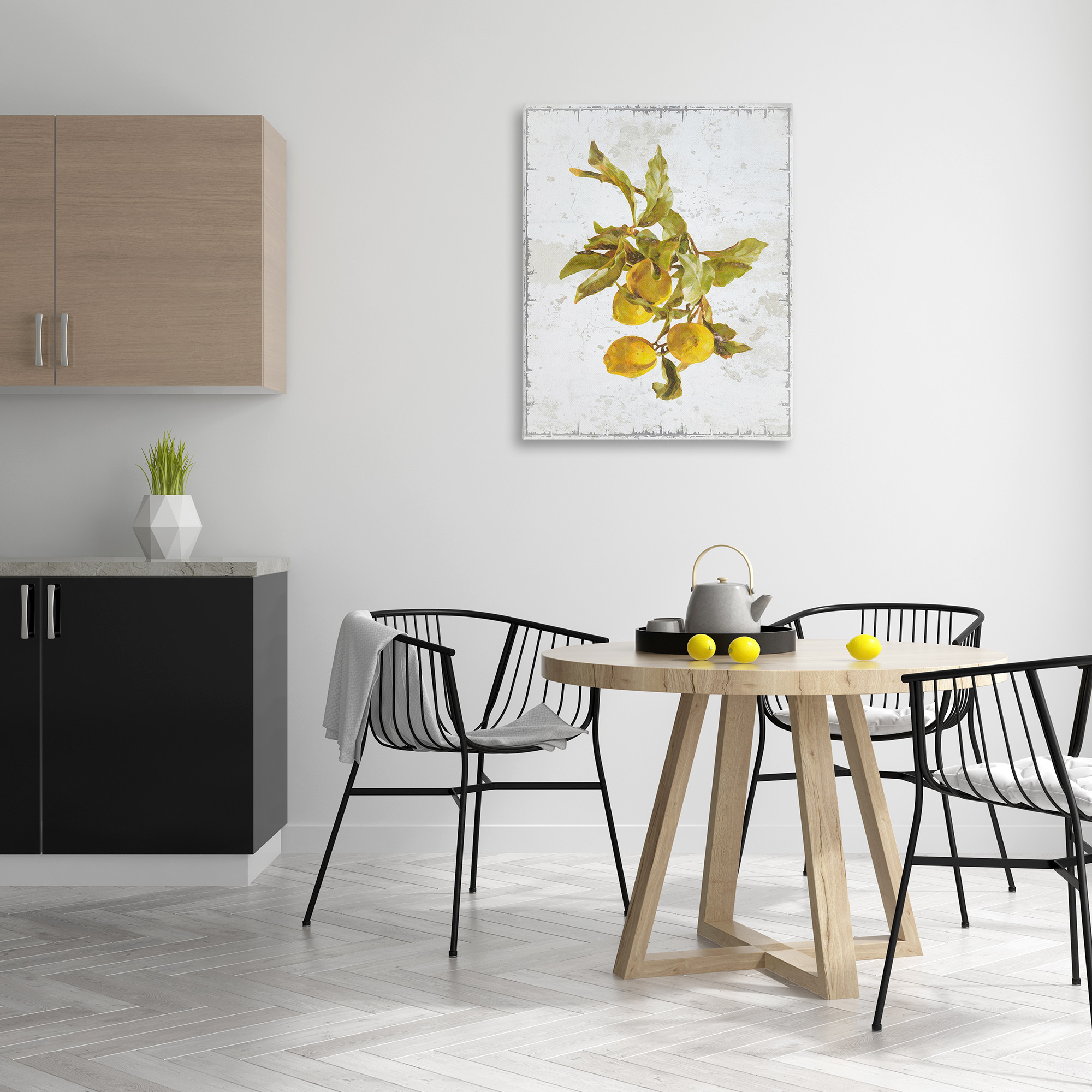 Stupell Industries Natural Lemon Branch Food & Beverage Painting Gallery Wrapped Canvas Art Print Wall Art, 30 x 40