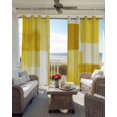 thumbnail image 4 of Yellow Geometric Blackout Curtains, Light Blocking Print Window Curtains, Watercolor Ombre Modern Abstract Art Thermal Insulated Window Drapes for Living Room Kitchen Cafe 2 Panels, 84"W x 84"L, 4 of 9