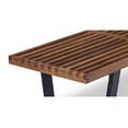 thumbnail image 2 of Banc en bois de fabrication moderne en noyer, banc en bois de luxe minimaliste pour salon, 2 of 6