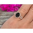 thumbnail image 2 of 3 Carat Oval Cut Black Diamond Moissanite Engagement Ring 10k Rose Gold With Matching Band, 2 of 4