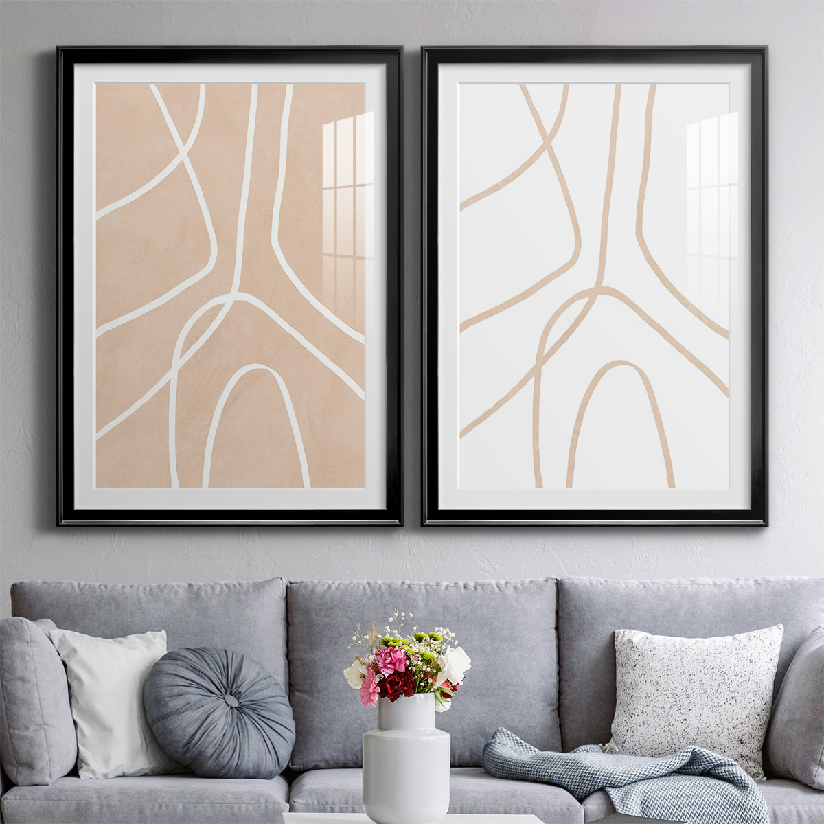Wexford Home Clean Contour III Premium Framed Print, 26.5" x 36.5" - Ready to Hang, Black (Set of 2)