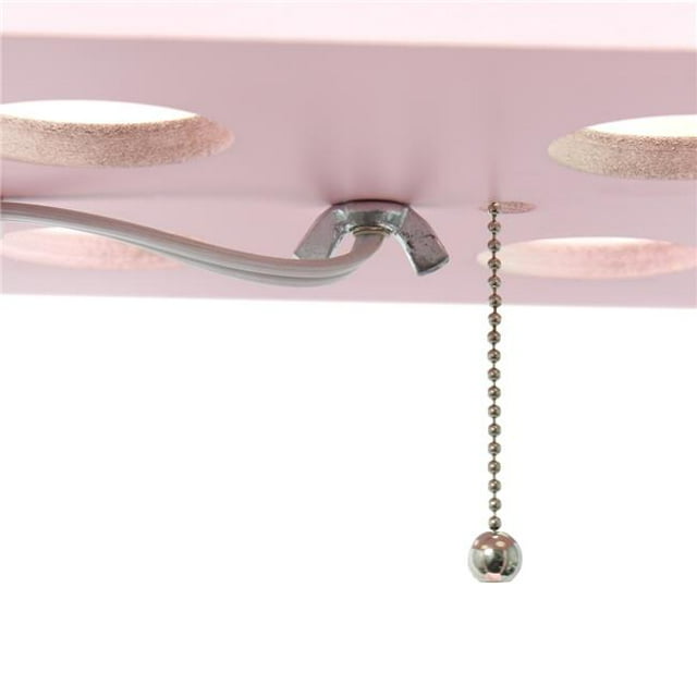 Lalia Home LHF-3004-LP Column Shelf Floor Lamp with Linen Shade, Light Pink