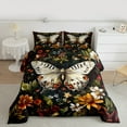 thumbnail image 2 of jejeloiu Gothic Moth Full Size Comforter Sets,Colorful Flower Bedding Comforter Set,Rustic Floral Bedding Sets For Girls,Microfiber Bedroom Decor Reversible,3 Pieces, 2 of 8