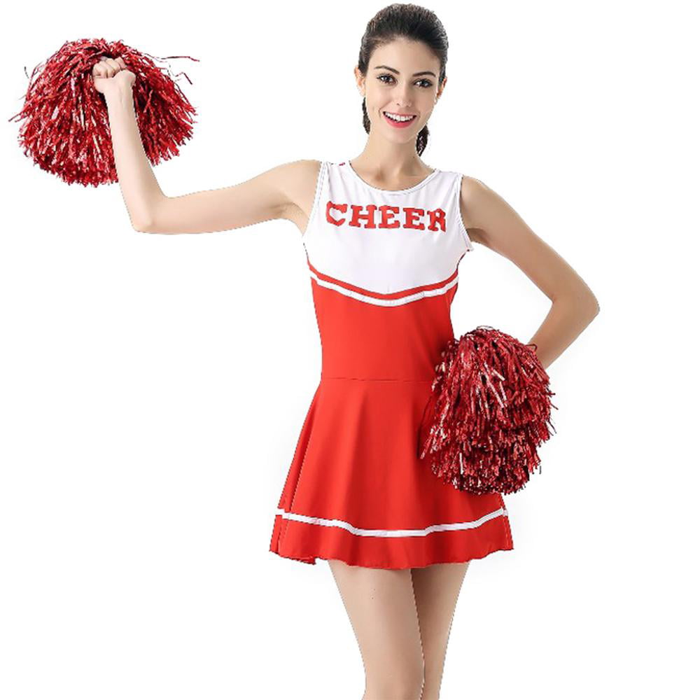 Ksruee Womens Cheerleader Costume Cheerleading Role Play Outfit Set Sexy Cheer Leader Cosplay 