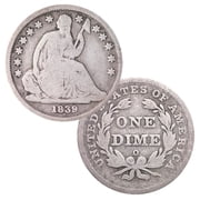 United States Mint USA Seated Dime Coin Circulated Condition Liberty on Rock w/ Shield Random Date