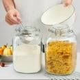thumbnail image 4 of Panzexin 2-Pack 1Gal Glass Storage Jars - Airtight w/Lids & Labels for Flour, Coffee, Canning, 4 of 9