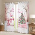 thumbnail image 3 of Feelyou Cute Pink Snowman Black Out Curtains for Kids, Dreamy Pine Tree Curtains Pack of 2 (42x63 Each), Cartoon Christmas Tree Bedroom Curtains, Living Room Curtains Decor, 3 of 7