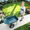 thumbnail image 2 of Olurrisa Home Garden Yard Utility Wheelbarrow Cart: Yard Utility Cart with Two 15 inches Pneumatic Tires for Outdoor Lawn Farm Ranch, 2 of 8