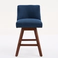 thumbnail image 5 of LEGAHOME Bar Stools Set of 2, 26” Swivel Counter Height Bar Stools with Soft Foam and Steel Spring Core, Modern Bar Stools with Wood Legs for Kitchen Island, Bar, Dining Room, Blue, 5 of 9