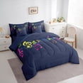 thumbnail image 3 of Homewish Music Theme 7-Piece Twin Bedding Sets,Colorful Musical Meldoy Bedding Comforter Set,Deep Blue Sheet Sets For Kids,Super Cozy Room Decor Reversible, 3 of 8