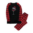 thumbnail image 2 of Christmas Deals Christmas Parent-child Set Plaid Rhinestone Print HomeWear Pajamas Two-piece Child Set, 2 of 5