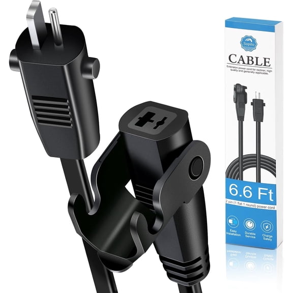 Sopito 6.6 Feet (2 M) Extension Cord for Lift Chair or Power Recliner, Replacement Power Supply Cable for Okin Limoss Lazboy Pride Catnapper etc Black