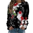 thumbnail image 3 of Merry Christmas Sweatshirts for Women 2023 Oversized Cute Reindeer Printed Long Sleeve Round Neck Pullover Fall Winter Fashion Loose Fit Outwear, 3 of 4