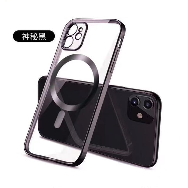Funda De Silicona Transparente Para IPhone 13 12 11 Pro Max 12Mini 13Mini Cargador Inalámbrico Magsafe Galvanoplastia Magnética Cubierta Protectora