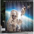 thumbnail image 4 of Ambesonne Nebula Shower Curtain, NASA Astronaut Space, 69"Wx84"L, Blue Beige, 4 of 5