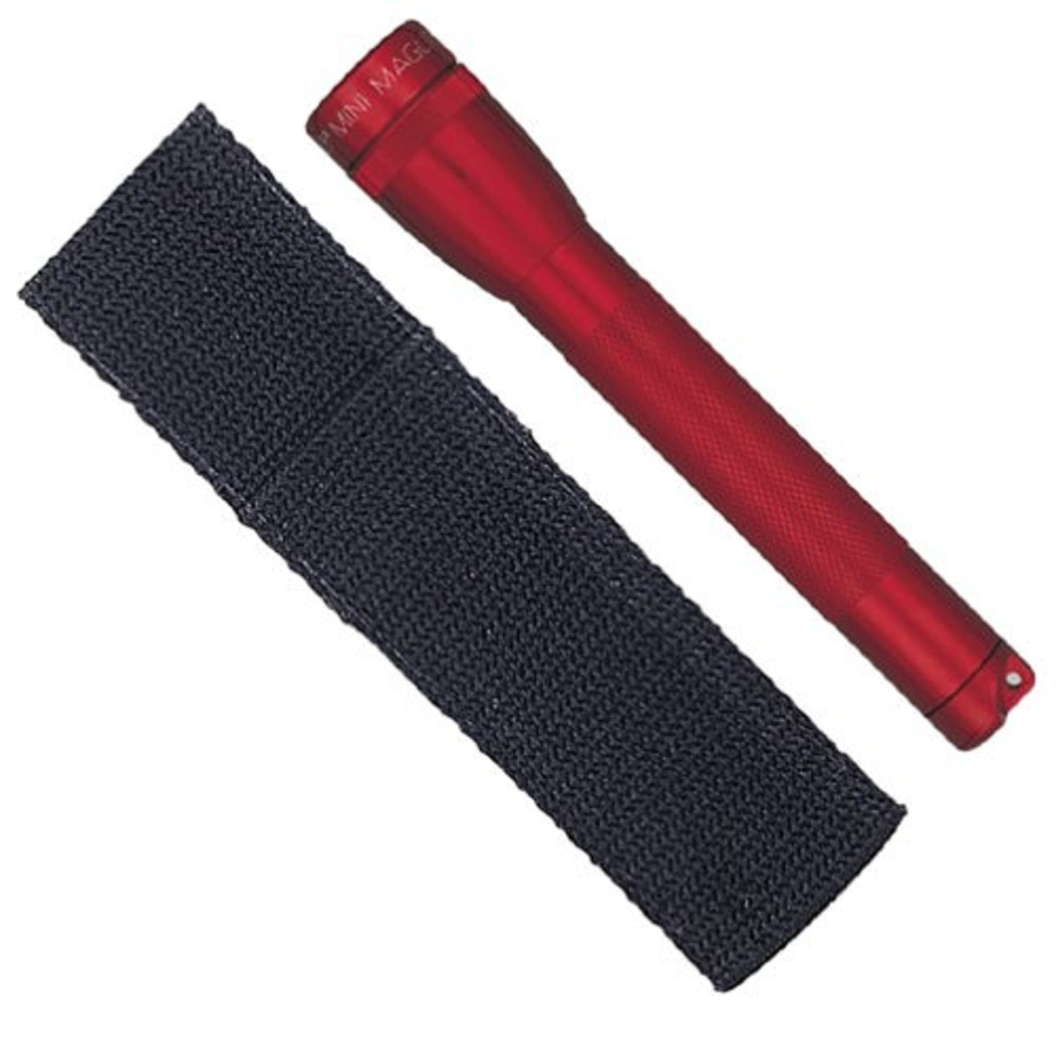 Maglite Mini 14 lumens Red Incandescent Flashlight//Holster Combo Pack AA Battery