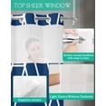 thumbnail image 4 of No Hook Shower Curtain with Snap in Liner, Abstract Geometric White Line Blue Texture Hotel Shower Curtains for Bathroom, Washable Shower Curtain Liner Set with Mesh Top Window, 36"x72", 4 of 6