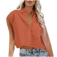 thumbnail image 2 of Tittly Spring Tops for Women Tank Top for Women Womens Sleeveless Down Shirts Casual Loose V Neck Pad Shoulder Crop Tank Top Sleeveless Top Vest for Women RD3 L, 2 of 6