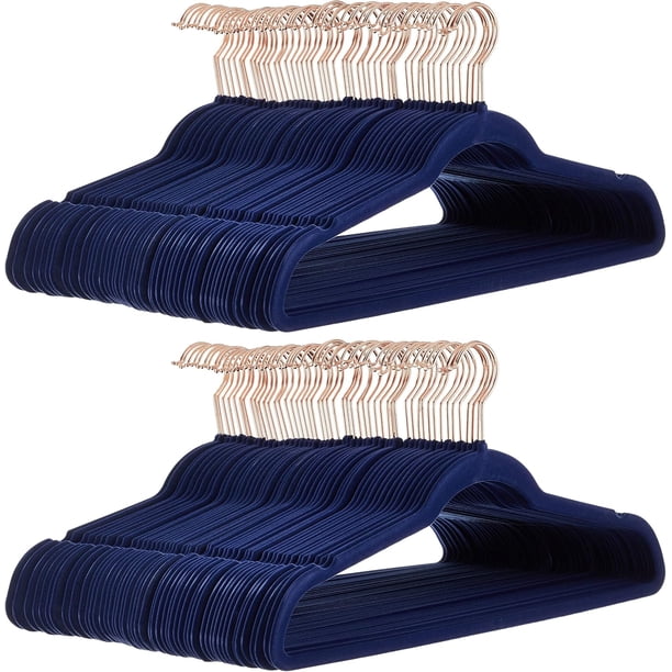 Ganchos delgados de terciopelo, antideslizantes, color Gris/Plateado, Paquete de 50