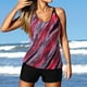 thumbnail image 4 of Conjunto de tankini con tiras en la espalda con estampado conservador para mujer Trajes de baño de dos piezas Traje de baño Fridja nalpqowj60736, 4 of 9