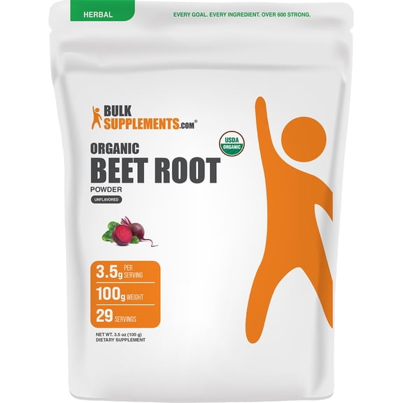BulkSupplements Organic Beet Root Powder - Dietary Supplement, Vegan-Friendly, 100g (3.5 oz)