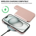 thumbnail image 3 of Detachable Wallet Case for iPhone 15 RFID Blocking Card Slots Holder Premium PU Leather Magnetic Kickstand Shockproof Removable Flip Protective Cover 6.1 inch, Rosegold, 3 of 11