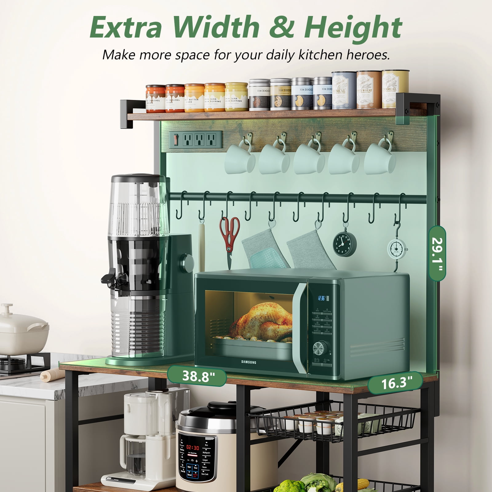Biemlerfn 39 Wide Large Bakers Rack with Power India | Ubuy
