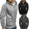 thumbnail image 4 of One opening Men's Winter Hoodies Casual Hooded Sweatshirt Outwear Sweater Warm Coat Jacket, 4 of 5