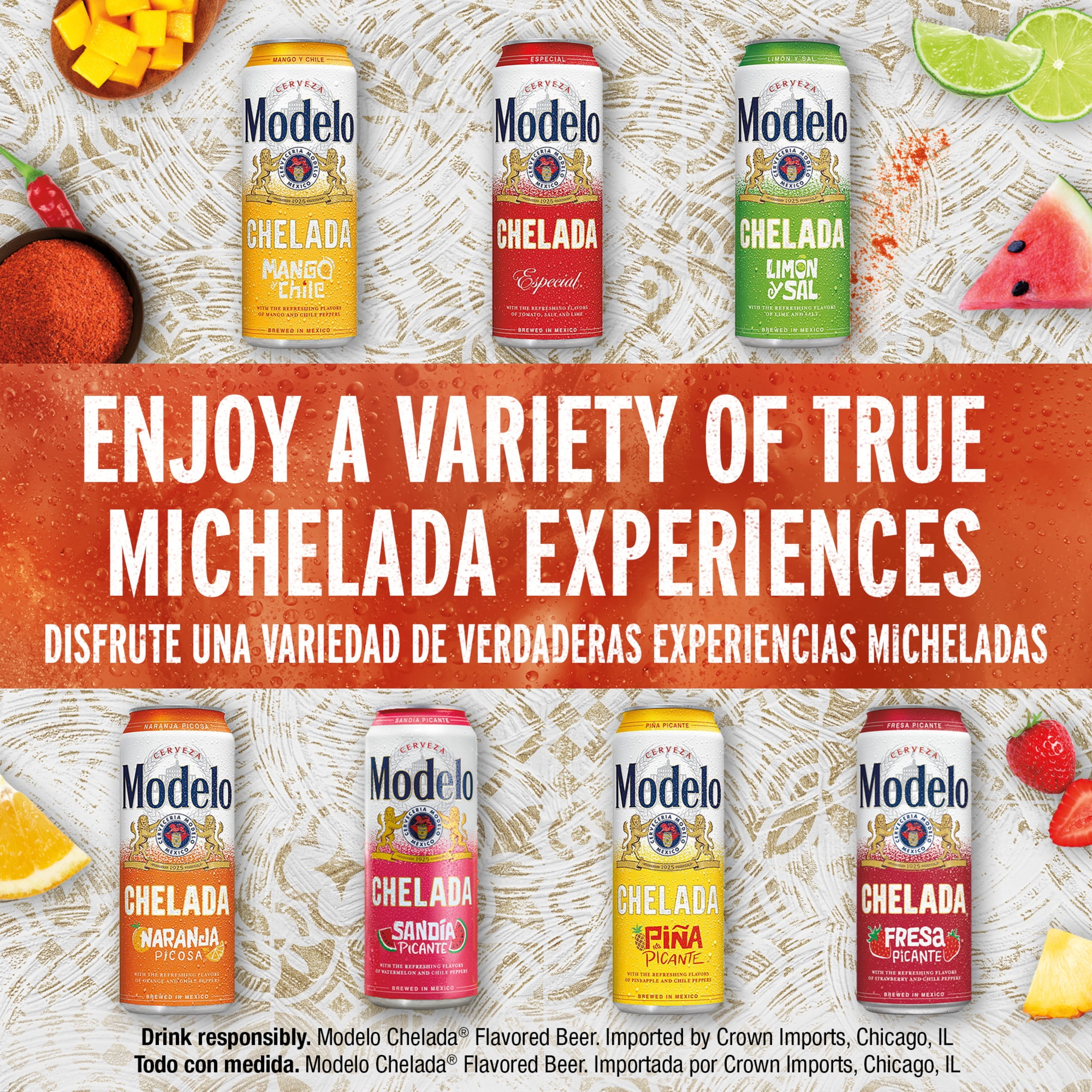 Modelo Chelada Variety pack Mexican Import Flavored Beer, 12 pack 12 fl. oz. Cans, 3.5% ABV