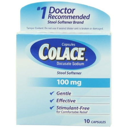 5 Pack Colace Docusate Sodium Stool Softener 100 mg 10 Capsules Each