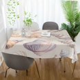 thumbnail image 3 of Yayeee Tablecloths 54" x 54" Rectangle Wrinkle Resistant Party Table Cover, Orange Watercolor Seashells, 3 of 8