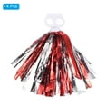 thumbnail image 3 of PET Cheerleading Pom Poms with Finger Holes for Sport Team Spirit Fun Dance Stage Events, Red Silver 4 Pack, 3 of 6
