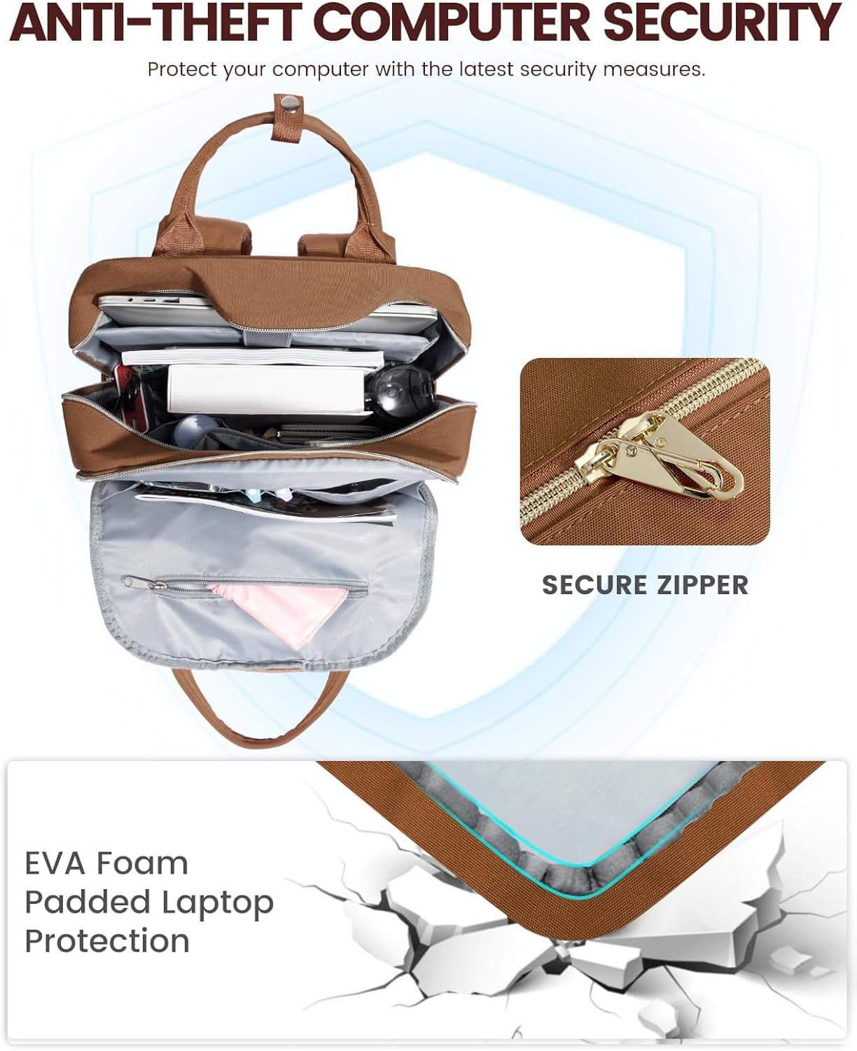 Lovevook Backpack Purses for Women, 15.6 Inch Laptop Backpack College Computer Bag, Multi-Functional Travel Work Bag Teacher Nurse Bag with USB Charging Port