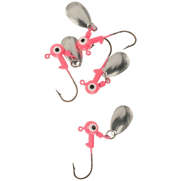 LuckEStrike Crappie Magic Round Jig Heads w/ Spinner Fishing Hooks 4