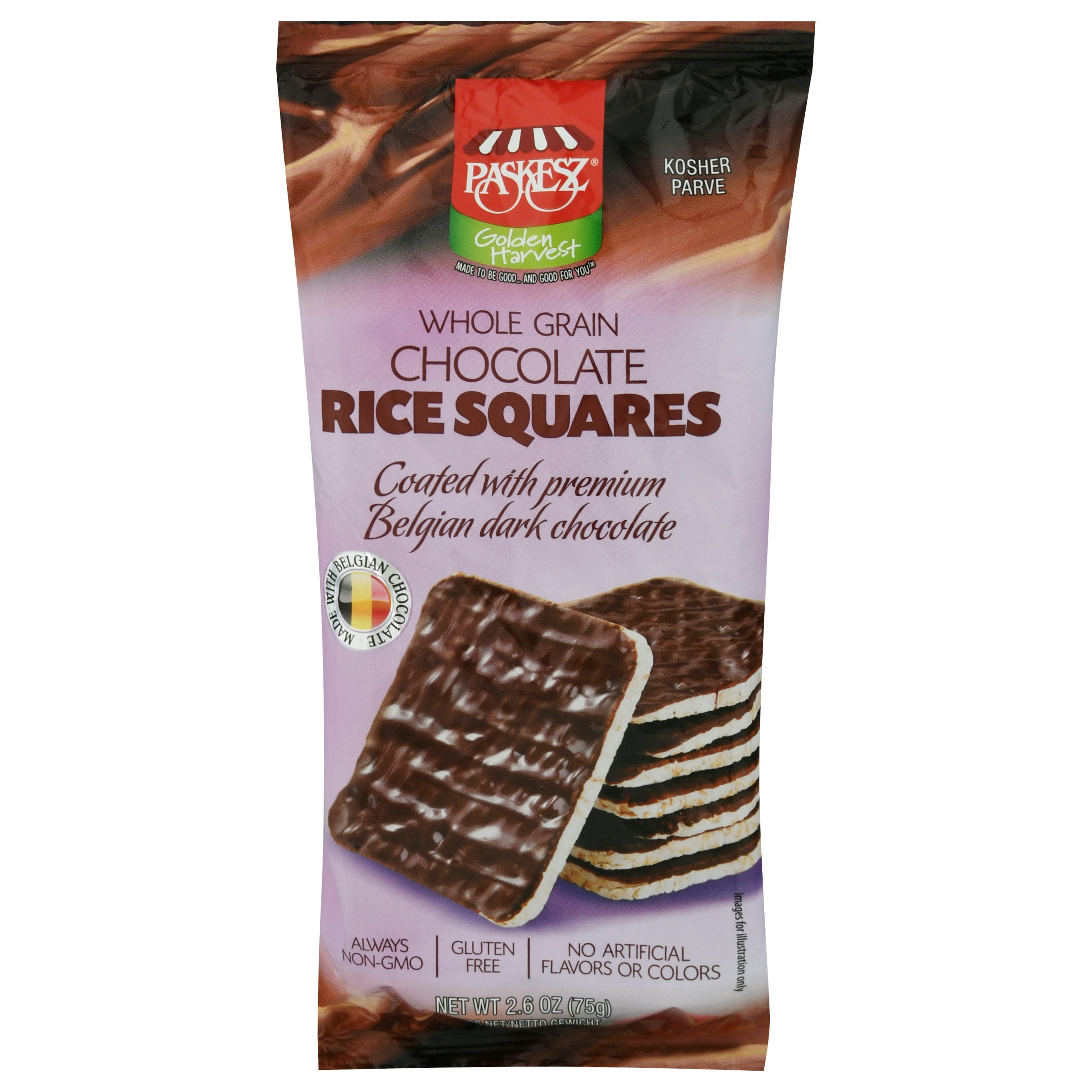 Paskesz Chocolate Covered Rice Squares 2.6 oz (Pack Of 16)