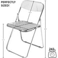 thumbnail image 3 of Urban Lifestyle Transparent Acrylic Modern Folding Chair with Chrome Frame, Clear, 3 of 8