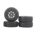 thumbnail image 3 of 4-pack Od 50mm Rubber Rc Car Tires & Wheel Rims Set 7mm Hex Hub Fit For Scx24 Ykc01cm Jimny 1/16 Rc Crawler Car Diy Accessories Parts - Black And Red, 3 of 5