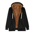 thumbnail image 6 of Rciityk Black Hoodies for Women Winter Fleece Full Zip Up Thick Plush Lined Long Sleeve Hooded Jacket Casual Solid Color Warm Sweatshirts Jacket with Pocket, 6 of 7