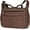 Brown, variant on Women's Multi-Pocket Shoulder Handbag - Water-Resistant Nylon Crossbody Bag, Large Purses, Lightweight Messenger Bag - Brown