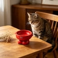 thumbnail image 6 of FEOLGEHLY Slow Feed Raised Dog Food Water Ceramic Bowl, Non Skid Cute Elevated Neck Protection Food Water Bowl for Small Dogs and Indoor Cats Household Pet Dining Bowl, 6 of 6