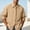 Khaki, variant on Men’s Big & Tall Long Sleeve Button Down Dress Shirt with Tie, Lapel Collar Solid Casual Loose Fit Top for Wedding Party Prom Business Size M-5XL Khaki