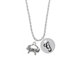 thumbnail image 2 of Delight Jewelry Silvertone Crab Silvertone Script Initial Disc - G - Charm Necklace, 20"+3", 2 of 4
