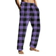 thumbnail image 2 of Havenx Men's Pajama Pants Cotton Microfleece Plaid Flannel Pajama Bottoms 2025 Plus Size Sleeping Pants Elastic Waist Wide Leg Lightweight Sleep & Lounge Pants,Purple L, 2 of 6