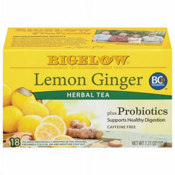 Pack of 2 - Bigelow Tea, Tea Herb Plus Lemon Ginger (Caffeine Free), 18 Count Packaging May Vary
