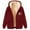 Wine, variant on Fanxing Mens Zip Up Sweatshirts Sherpa Lined Coats 2025 Winter Warm Fleece Hooded Jackets Outwear Black,XL