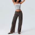 thumbnail image 5 of Women Y2k Low Rise Baggy Jeans Loose Fit Boyfriend Straight Wide Leg Jeans Trendy Stretch Long Denim Pants, 5 of 5