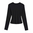 thumbnail image 2 of WRKEKC Womens Long Sleeve T-Shirts Solid Color Crew Neck Basic Fitted Slimming Shirt Top for Women Layering Casual Daily Wear, 2 of 3