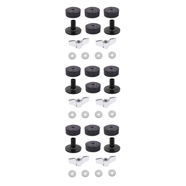 mmirethe 12 Pcs/ensemble Kit de Tambour en Feutre Métal Cymbale Modifiée Coussin d'Instrument de Percussion Écrous de Aile Accessoires de Laveuse comme Montré sur l'Image 3Ensemble