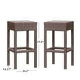 Outdoor Wicker Backless Bar Stool, Set of 2, Dark Brown